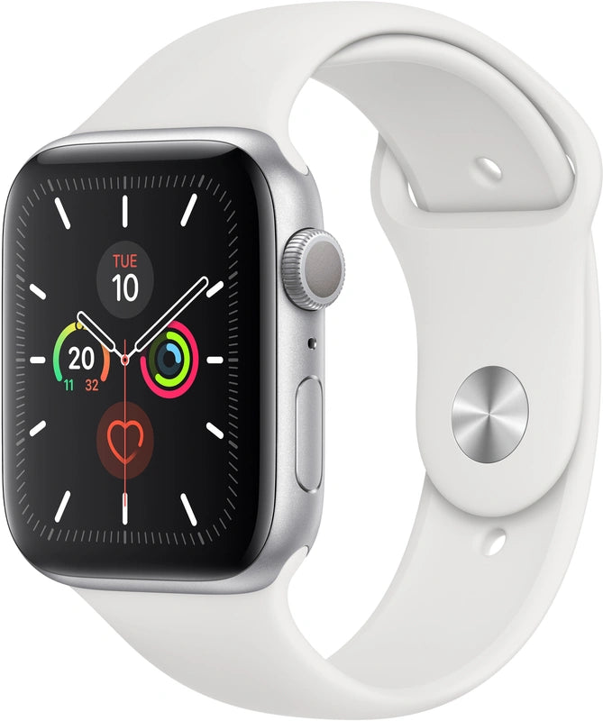 Refurbished Watch Series 5 44mm Aluminium Zilver met Witte sportband
