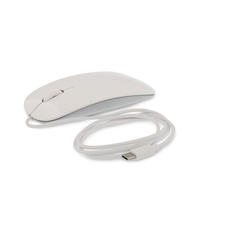 Refurbished LMP Easy Stijlvolle Kabel Muis 2in1 USB-C & USB-A - Wit