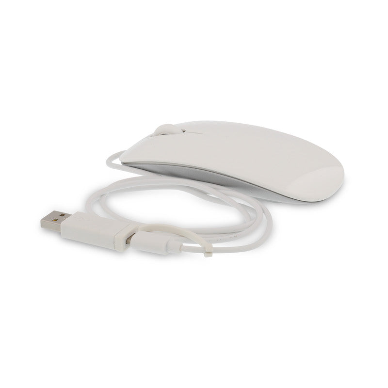 Refurbished LMP Easy Stijlvolle Kabel Muis 2in1 USB-C & USB-A - Wit